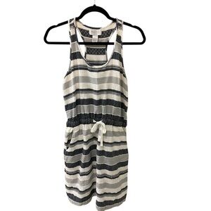 Andrea Jovine striped racer back athleisure tank dress summer beach casual